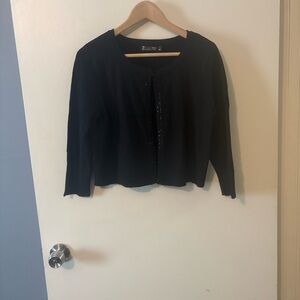Cropped Black Women's Cardigan